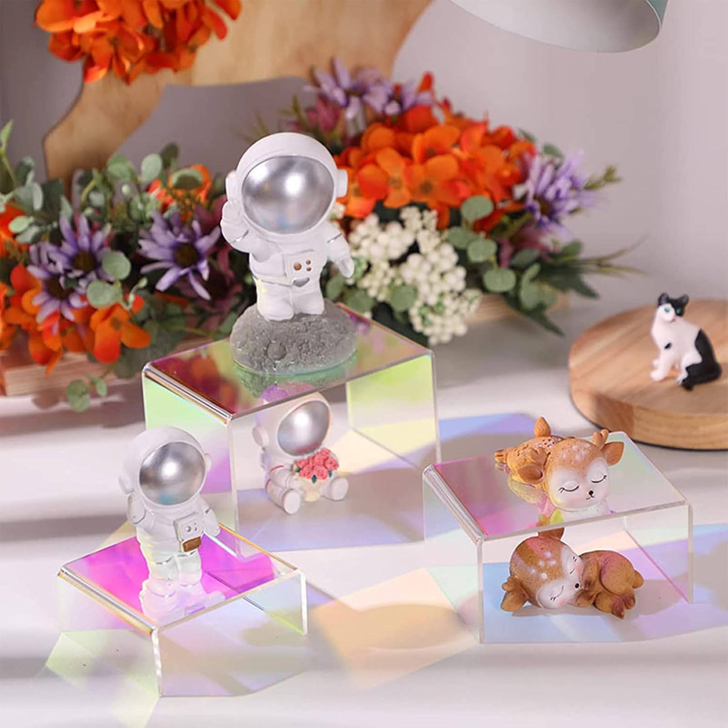 Iridescent Display Risers Rainbow Display Stand Rainbow Acrylic Display Stands Acrylic / Set of 10