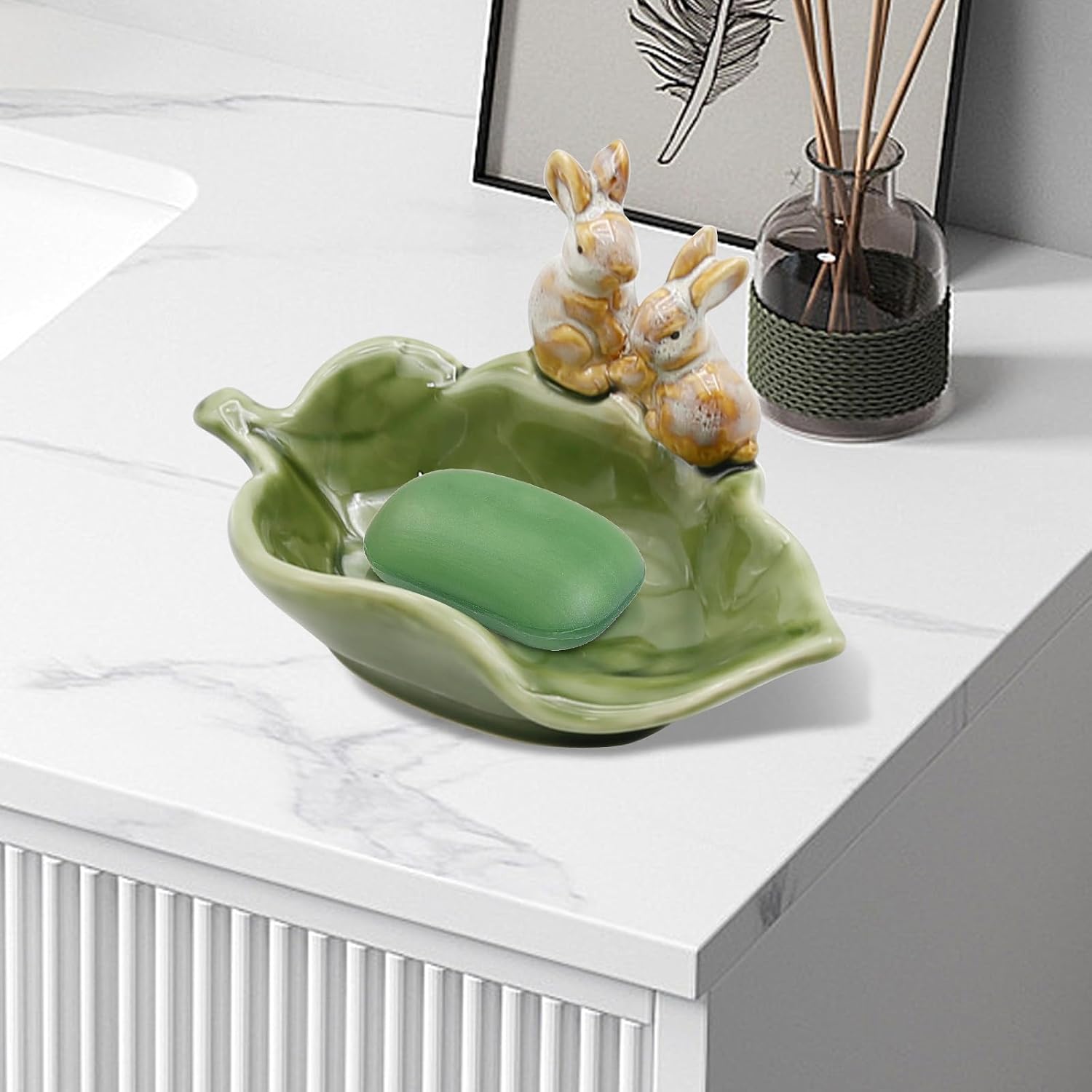 Sponge Holder / Key Bowl & Jewelry Tray / Green