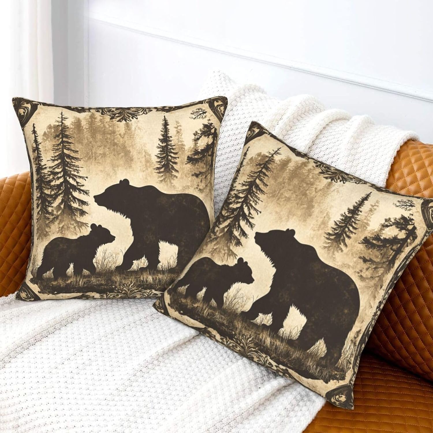 Throw Pillow Covers Pillow Cases Decoration Cushion Cover / Animal / 18 x 18 / Set of 2