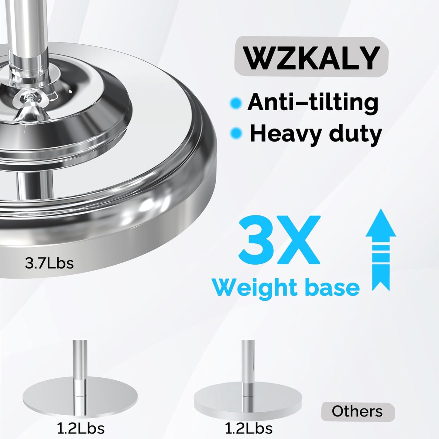 Polish Chrome Toilet Paper Holder Stand with Storage, 4 Extra Rolls | 304 Stainless Steel, Stable Weighted