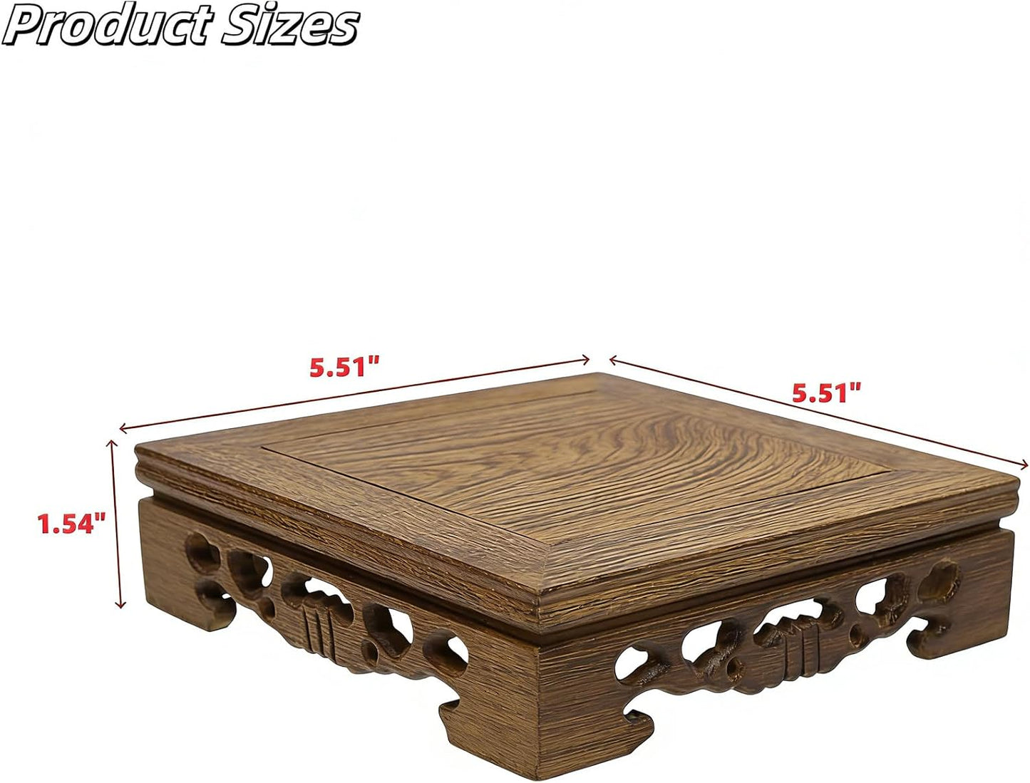 Carved Wood Riser for Vase / Wenge5.5 / 5.5 Inch