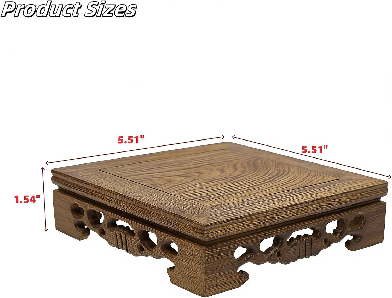 Carved Wood Riser for Vase / Wenge5.5 / 5.5 Inch