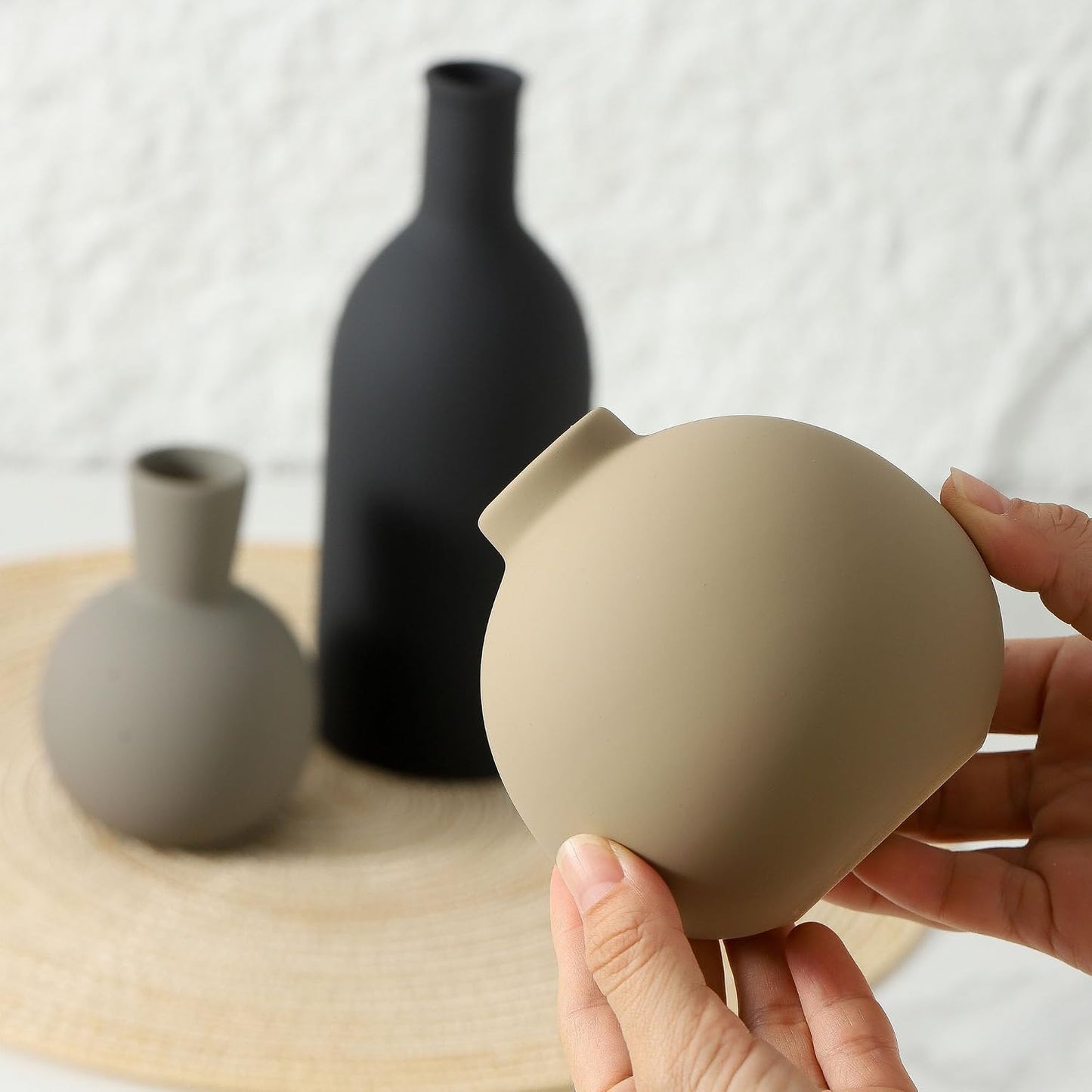 Ceramic Vase / 001-multicolor-3k / Set of 3