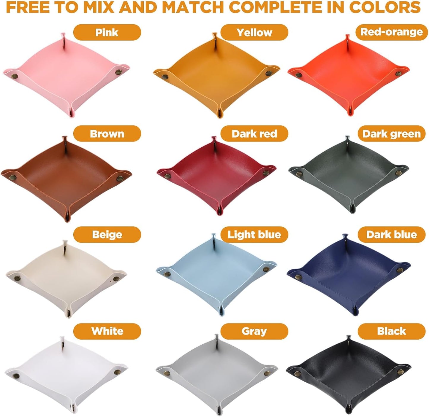PU Leather Valet Tray / Medium / Set of 12