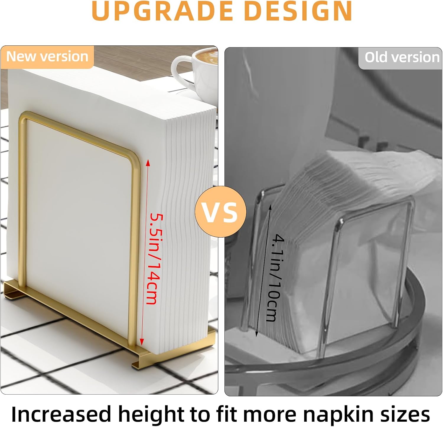 Metal Napkin Holder / Gold / Metal Base