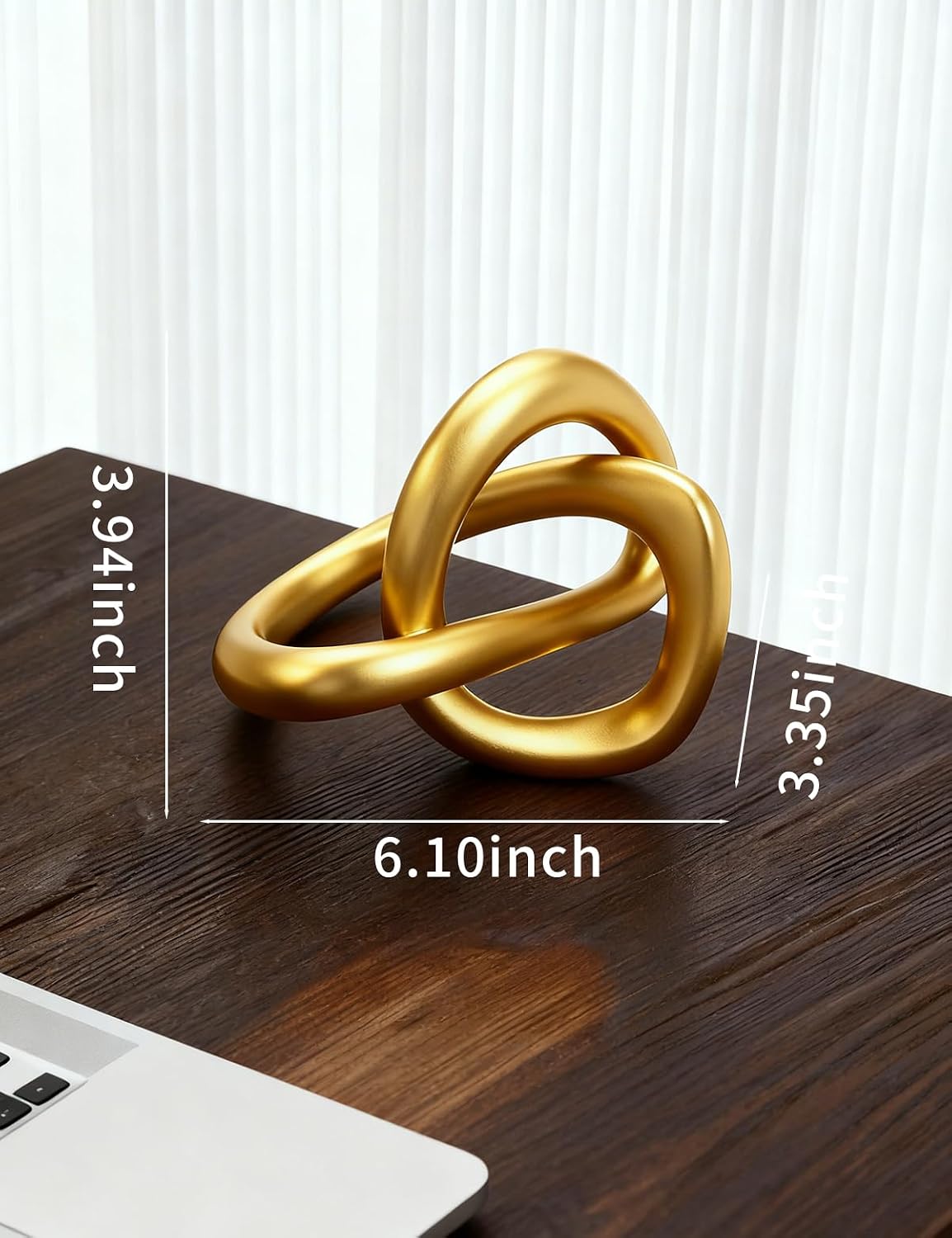 Modern Knot Sculpture Statue / Gold
