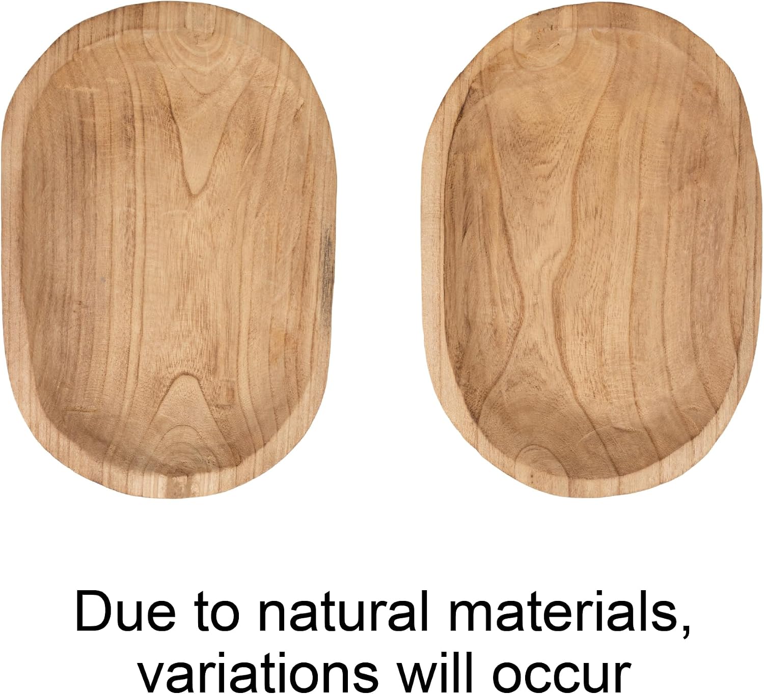 Hand-Carved Paulownia Wood Bowl / Charred Finish / Natural