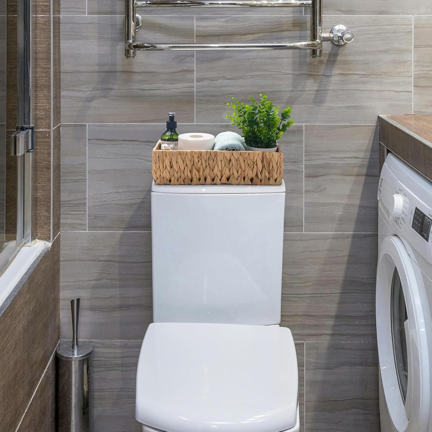 Wicker Toilet Tank Basket