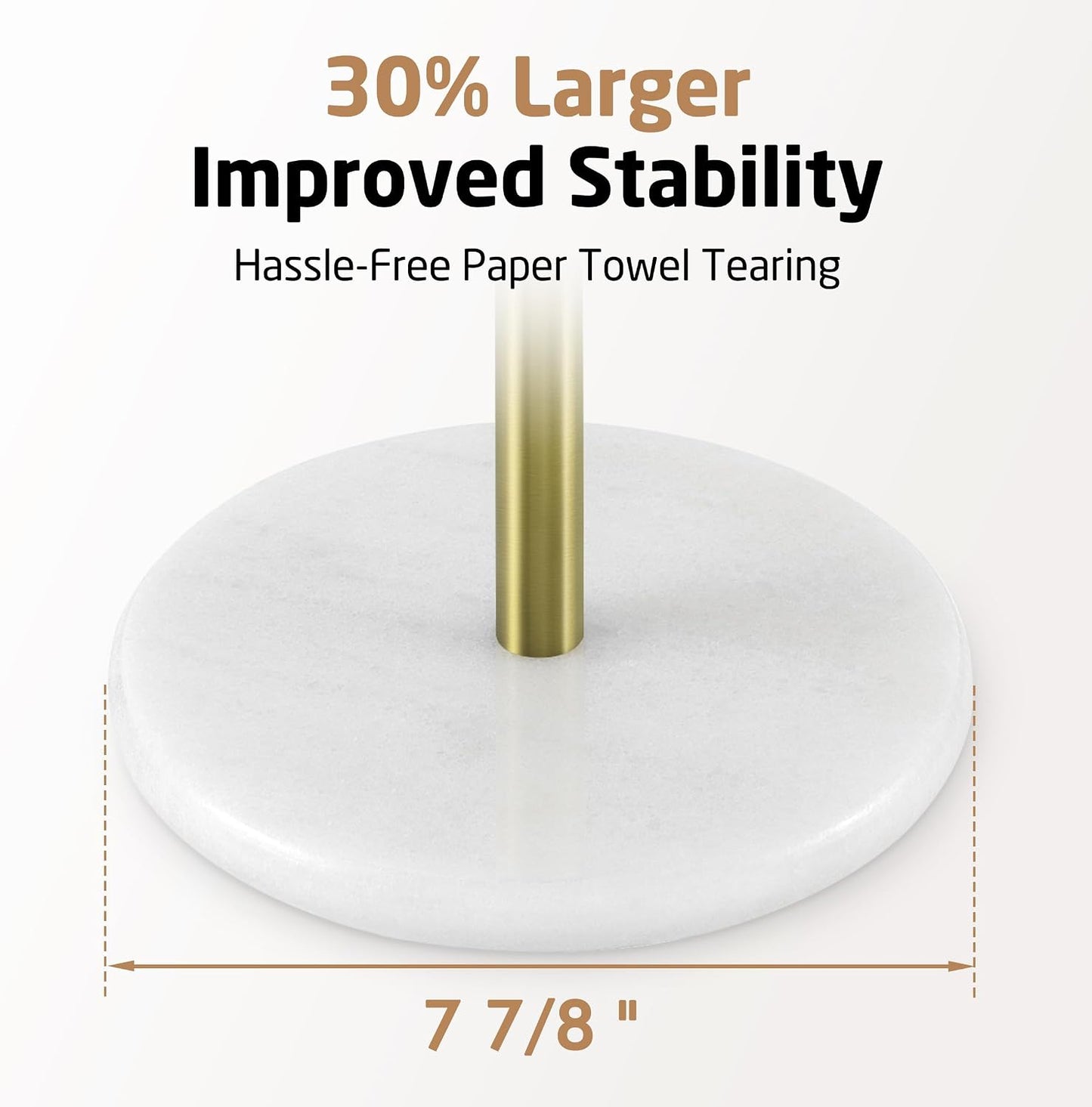KES Natural Marble Paper Towel Holder Gold Countertop, Brushed Gold | Kitchen Standing Paper Towel Holders, Heavy
