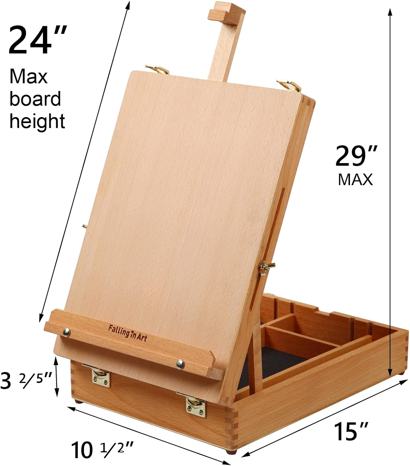 Beech Wood Sketchbox Desktop Easel for Painting / Tabletop Easel