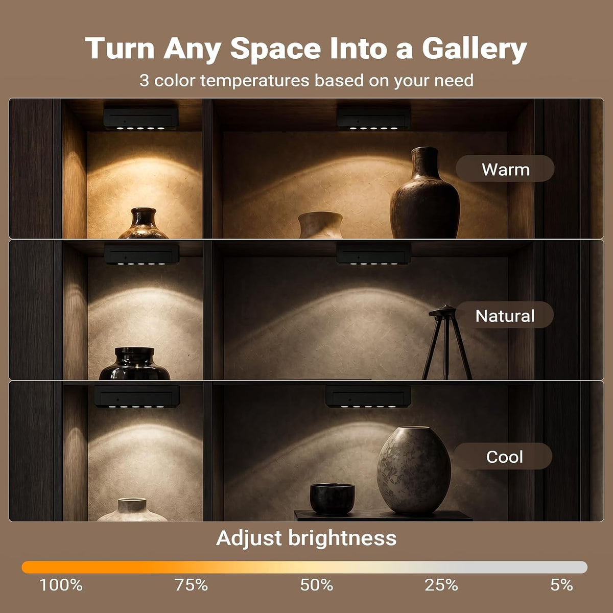 Rechargeable Indoor Spotlight, 5500mAh Battery Operated Picture Light with Daily Auto Timer, Wireless Art Light with