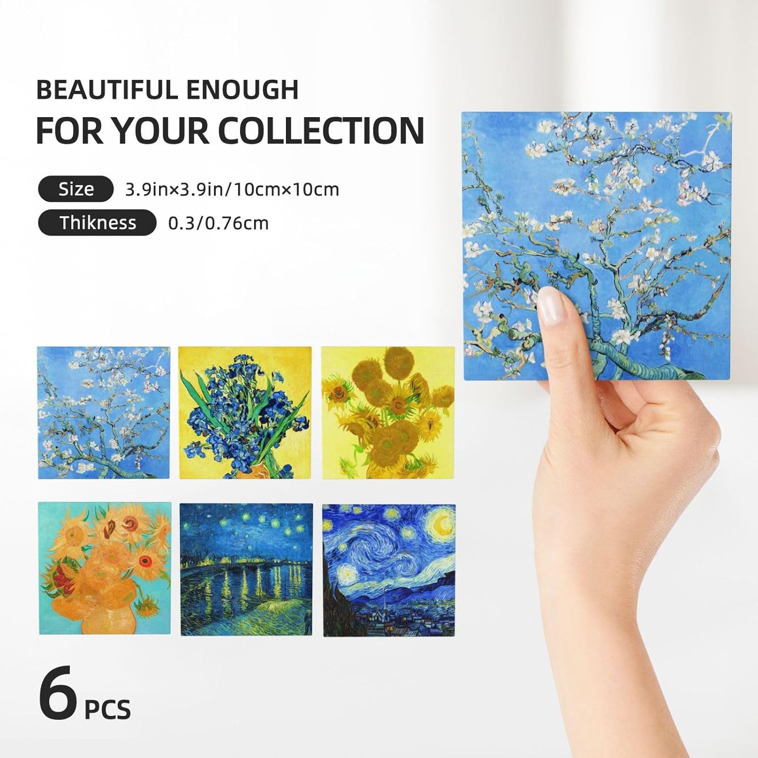 Cork Base and Metal / F07 - Van Gogh / Set of 6