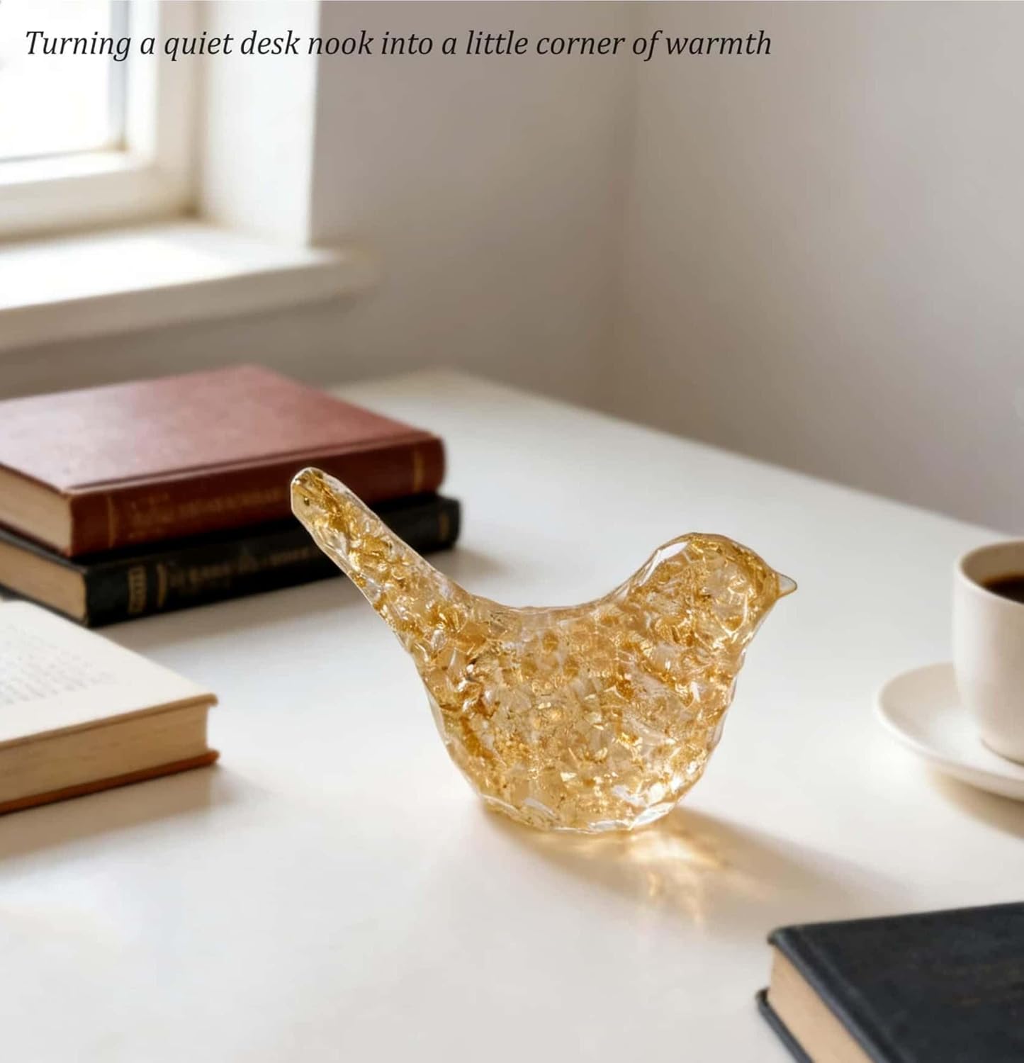 Goldfoil Glitter Bird Figurines Staue Minimalist Home Decor Accents / Gold Glitter