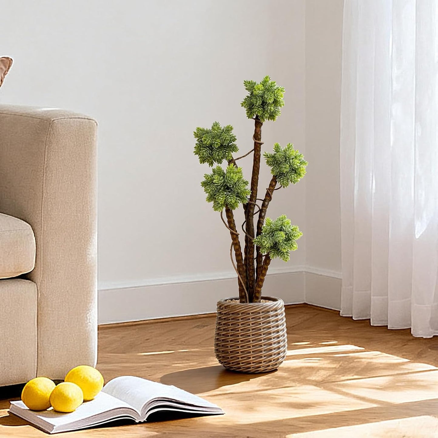 Artificial Plant / Large Faux Floor Plant / Succulents / Brown / 2.5 Inch / Set of 30