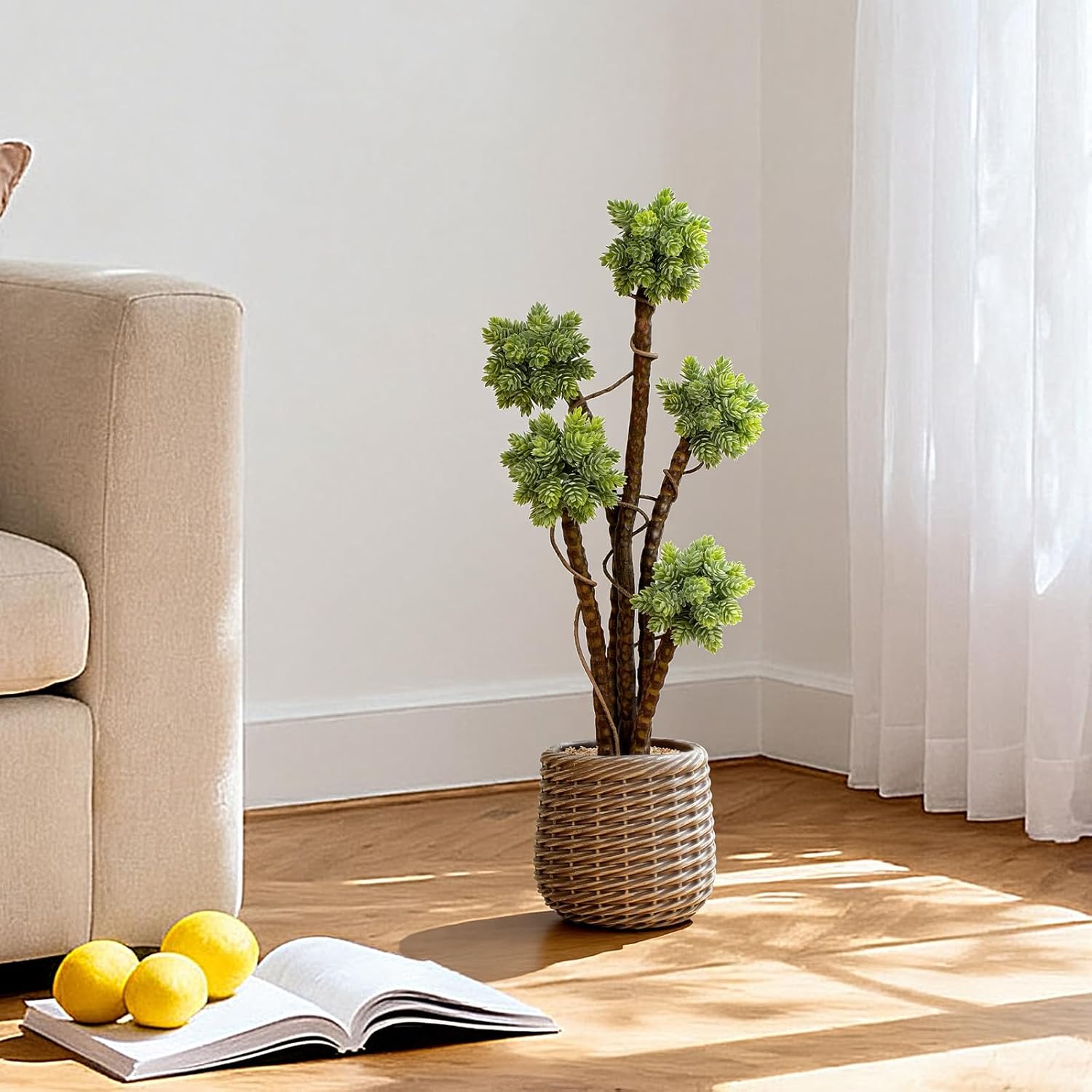 Artificial Plant / Large Faux Floor Plant / Succulents / Brown / 2.5 Inch / Set of 30