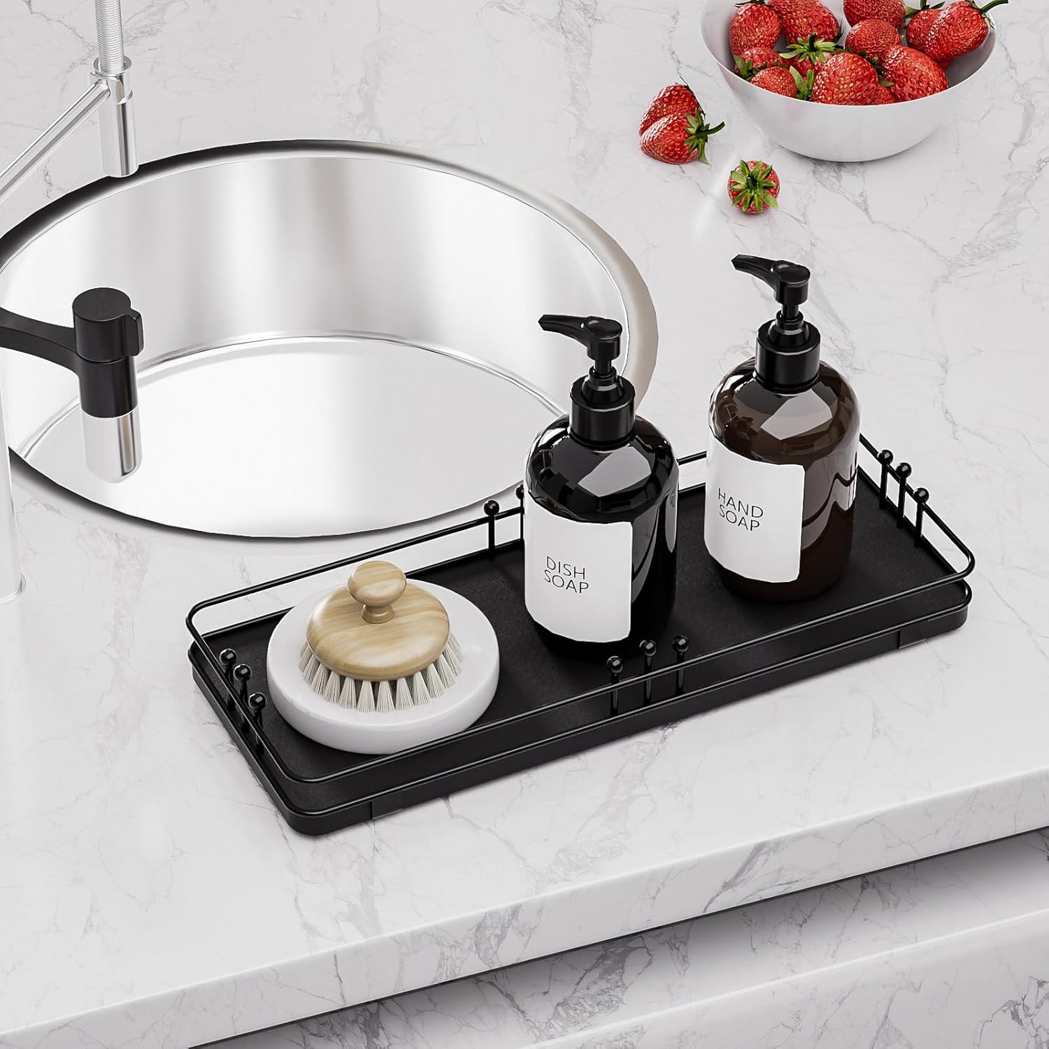 Kitchen Tray for Salt Spice / 11.3 x 4.4 x 1.6 / Black + Black