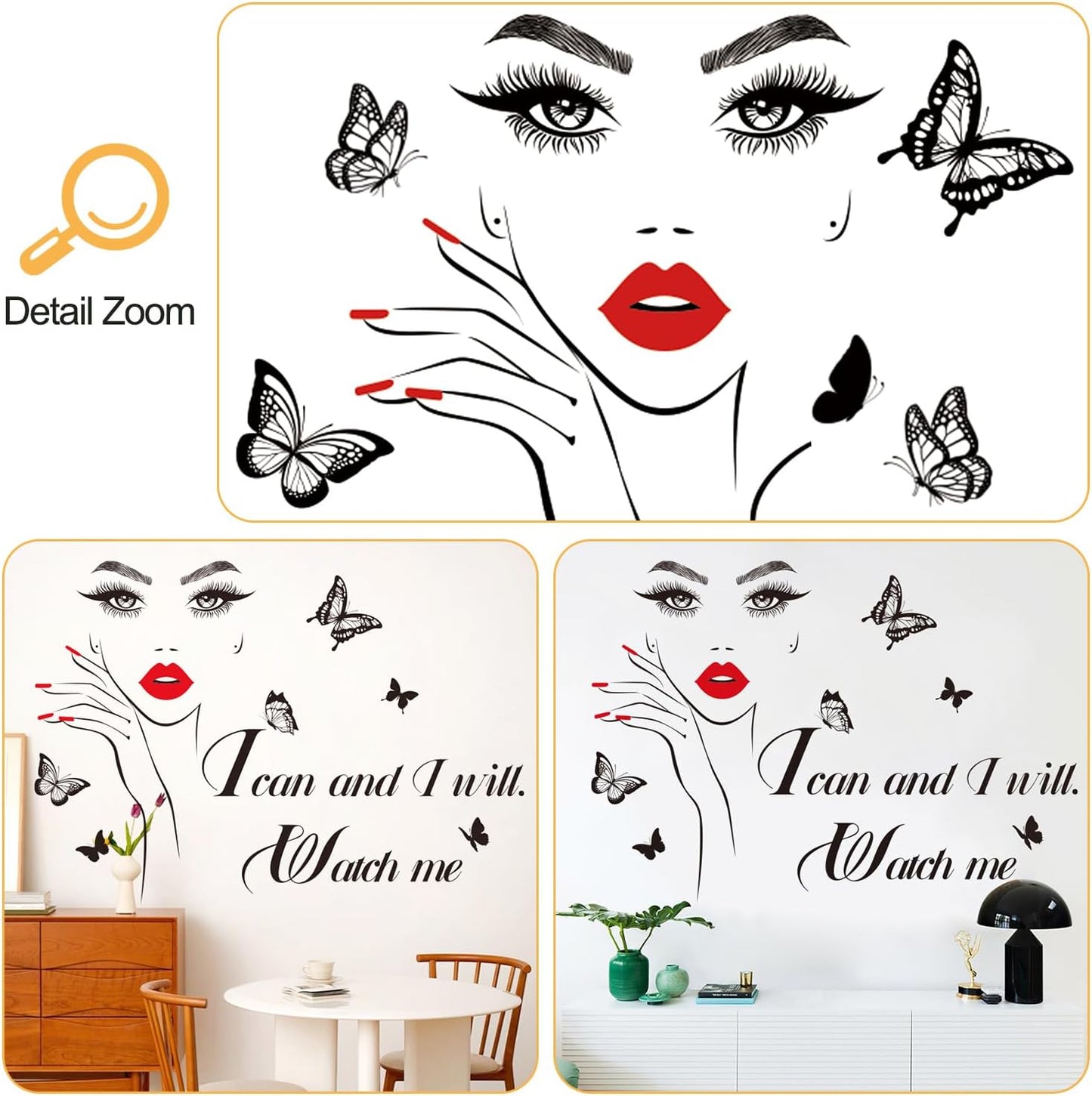 3D Inspirational Quotes Wall Decals / A / Red