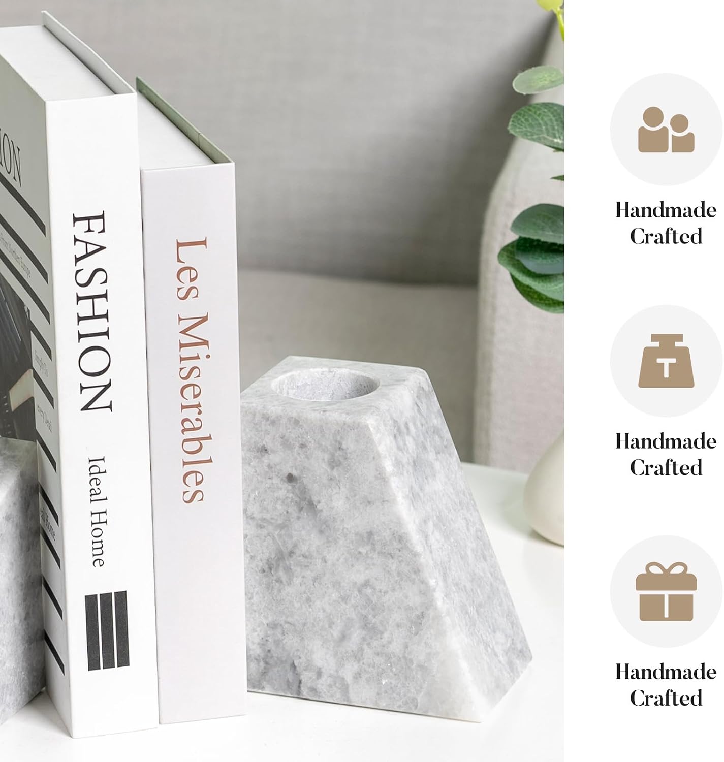 Stone Book Stopper / Grigio Fantasy / Natural