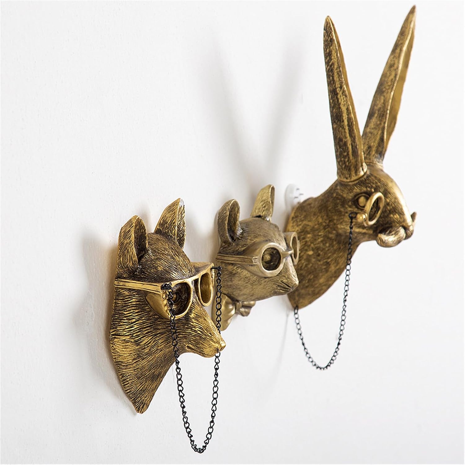 Faux Deer Head Mount / Gold / Set of 5