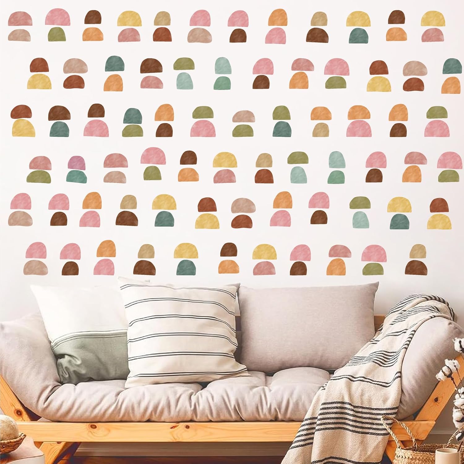 Boho Wall Decals Geometric Modern Wall Stickers Colorful Abstract Pattern Stickers Irregular / Arch
