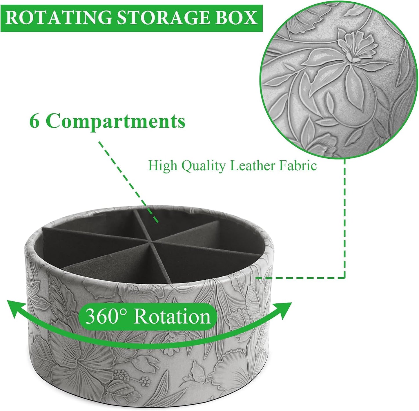 Remote Control Holder / 1-big Carved Grey / 360 Degree Rotation
