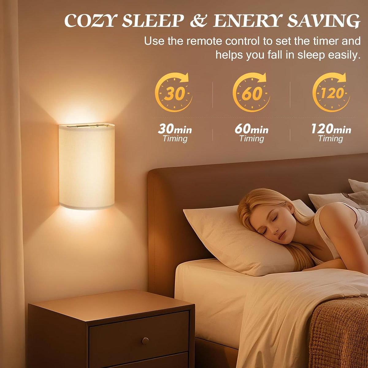 OCATO Wall Sconces Battery Operated Wireless Wall Sconces Set of Two | Battery Operated Magnetic Lamp Rechargeable