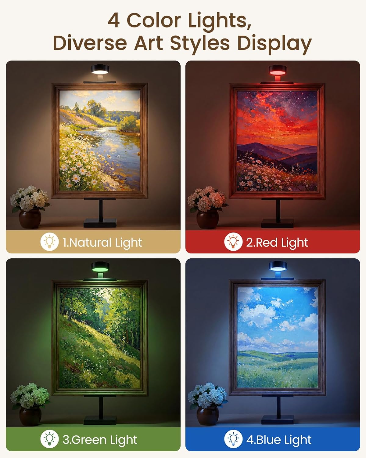 Adjustable Tabletop Easel Stand with Picture Frame Light, Black | Picture Easels for Display Up to 29" H, Picture Frame