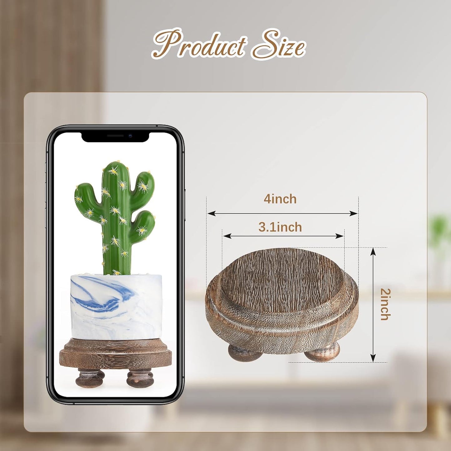 Wood Risers for Decor Farmhouse Wood Rustic Pedestal Stand Pedestal Mini Riser Stand / Set of 2