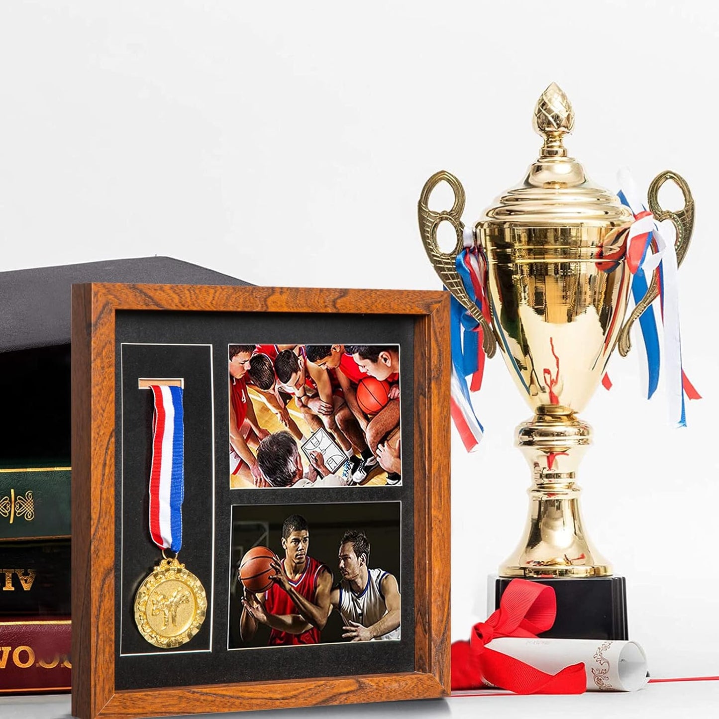 IHEIPYE Medal Display Shadow Box - Single Medal Display case - Perfect Medal Display for Runners, Marathon, Race