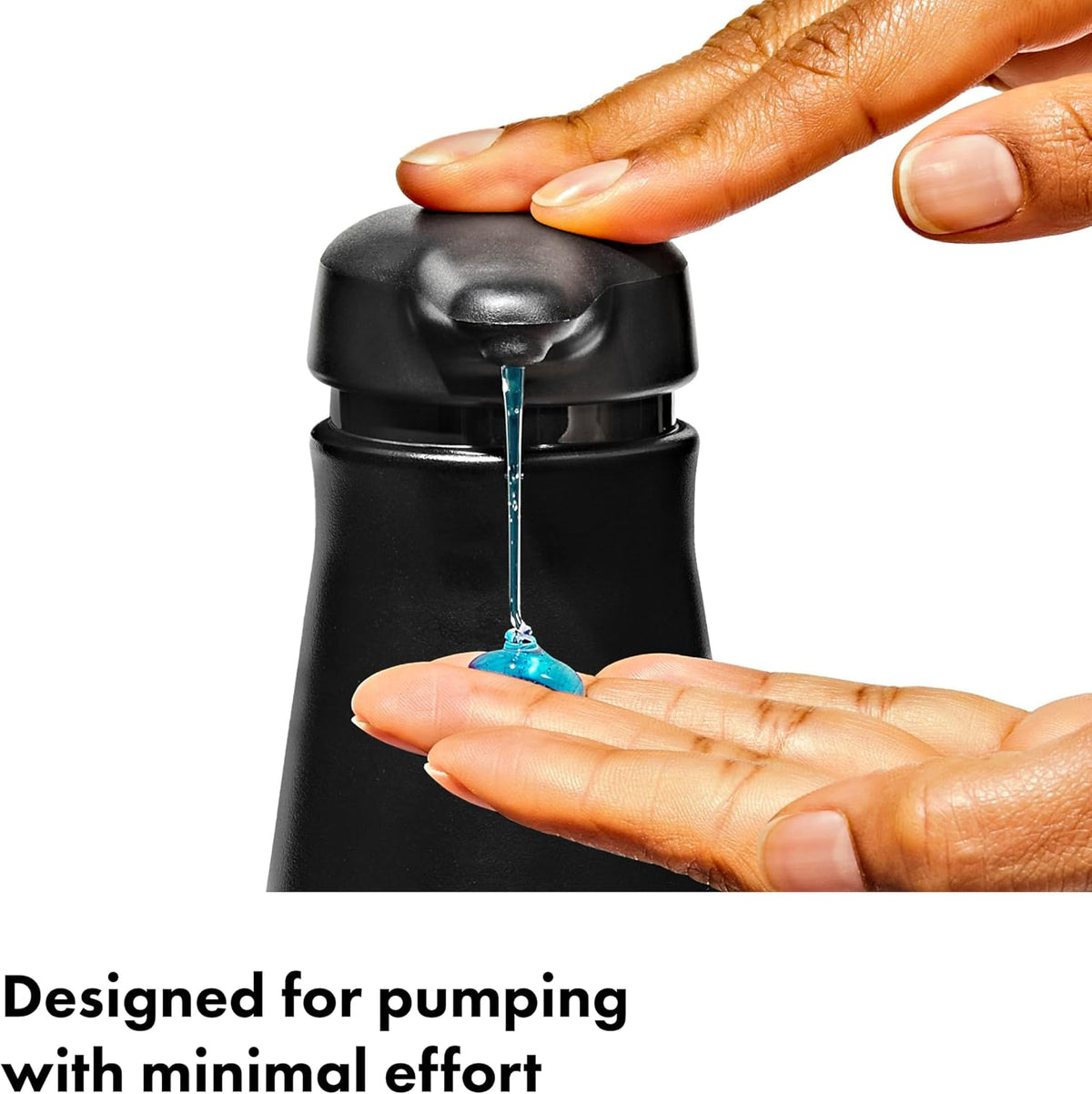 OXO Good Grips Stainless Steel Easy Press Soap Dispenser - Matte Black | 15 oz Capacity, One-Handed Press