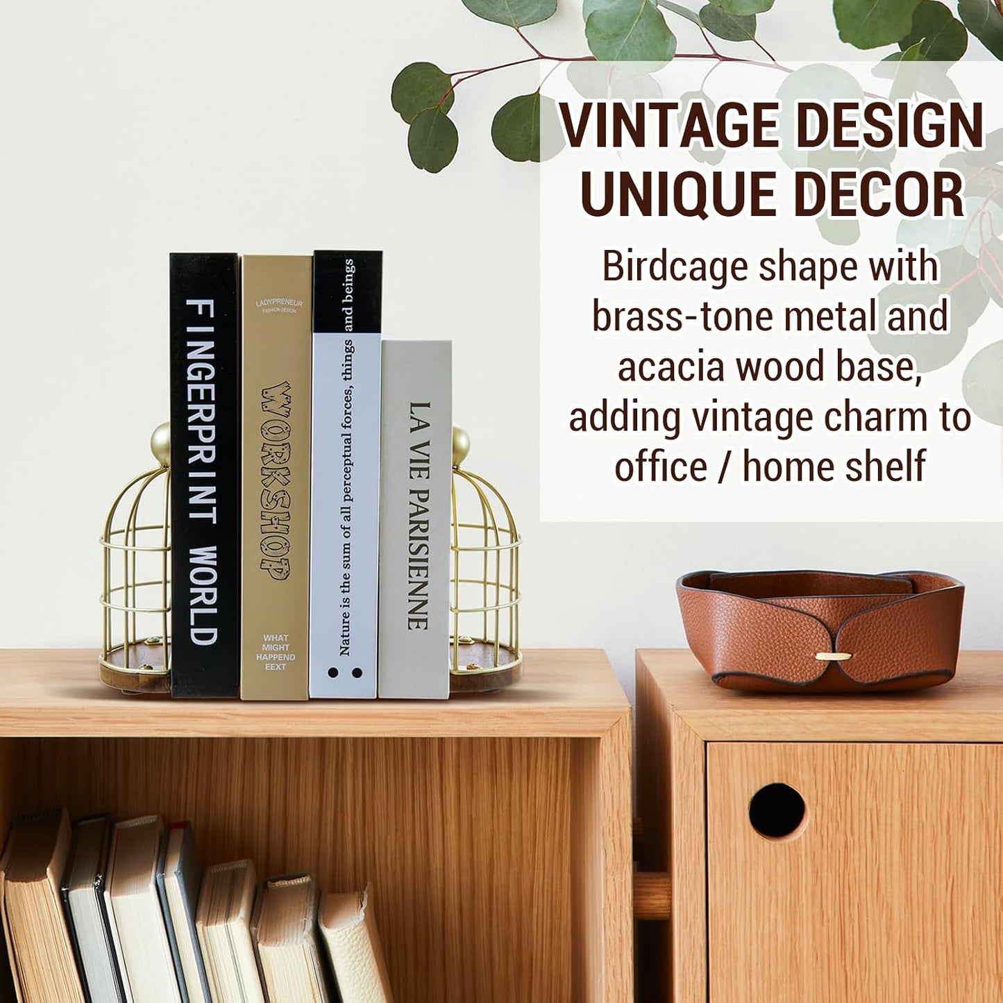 Vintage Brass Bookends / Gold