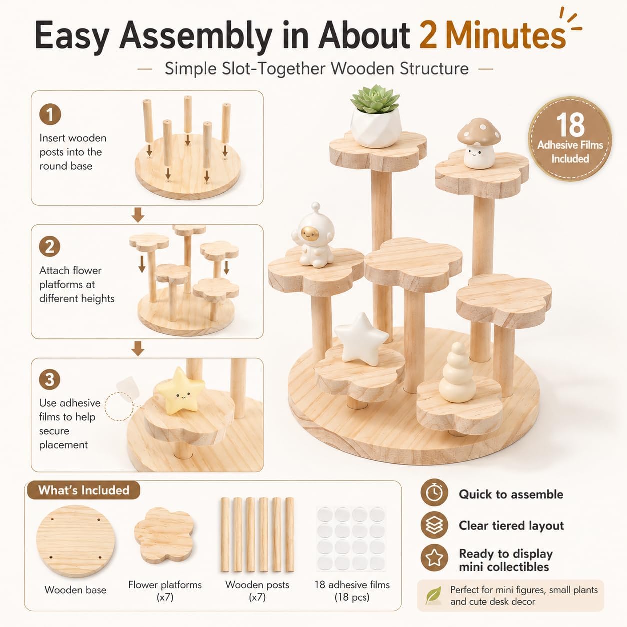 Tiered Wooden Display Stand