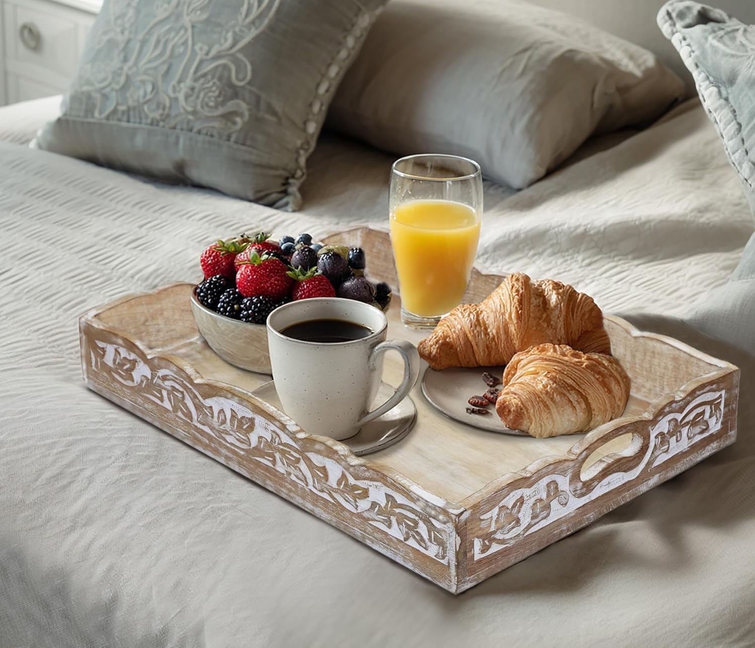 Rustic Food Tray / White Wash