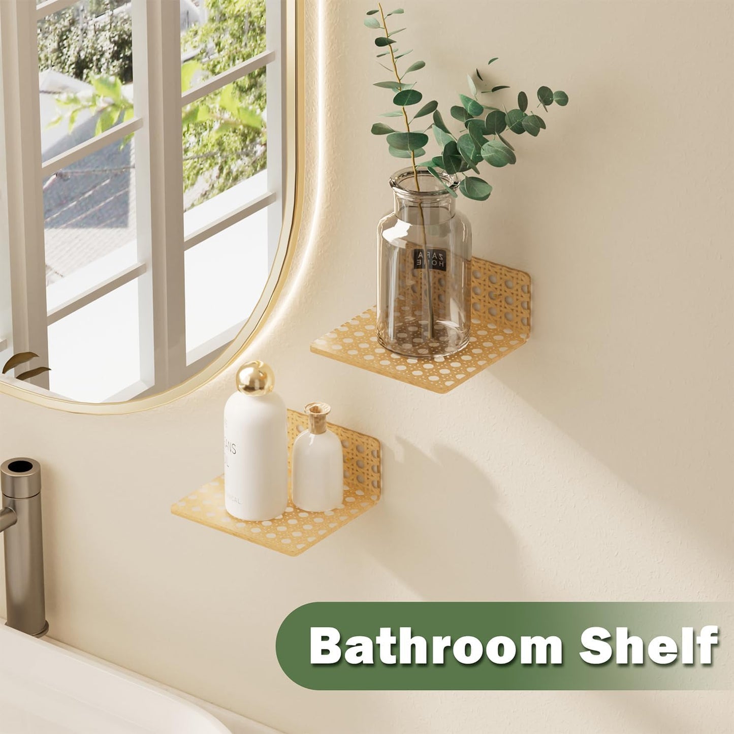 Boho Acrylic Wall Shelves / Clear / Set of 2