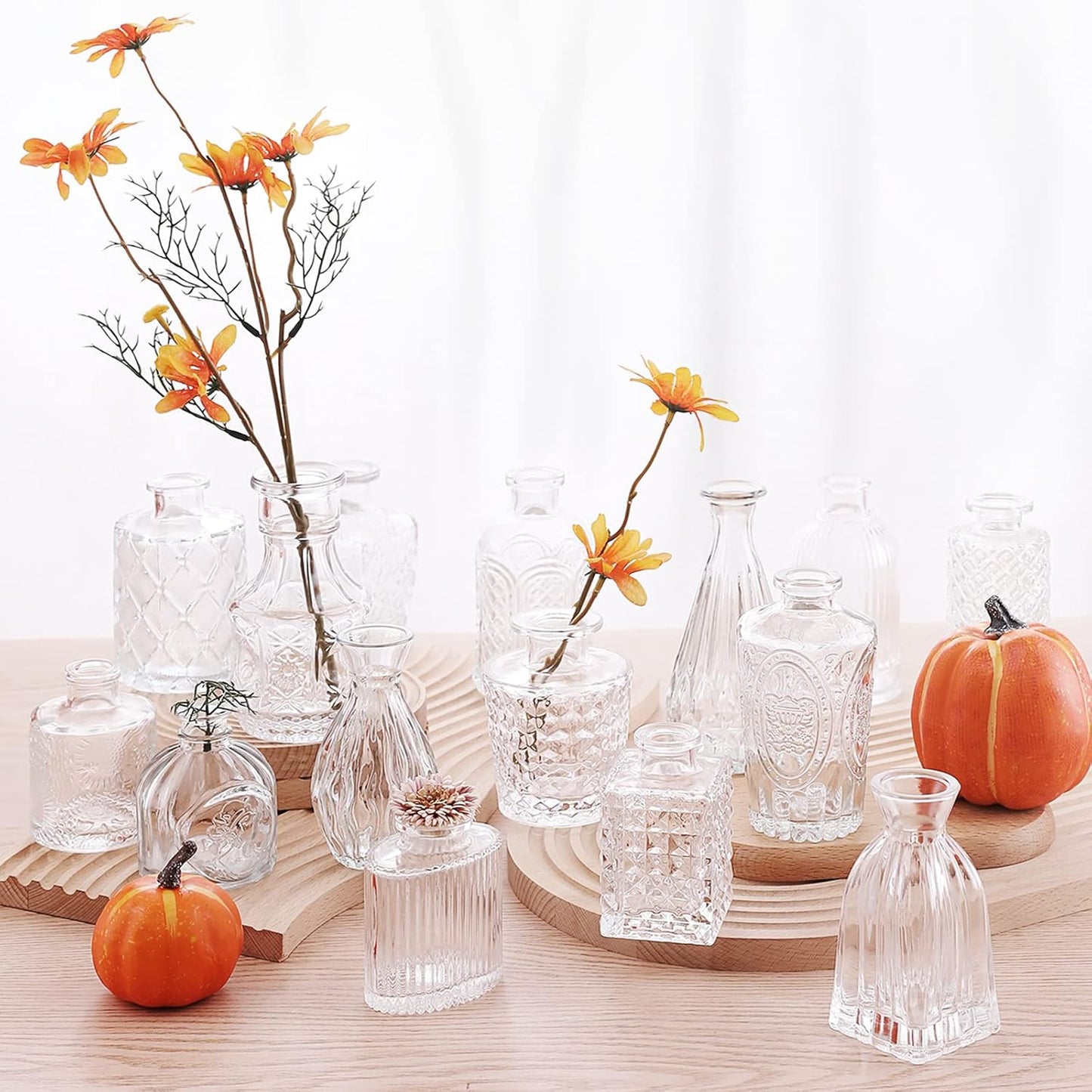 Glass Bud Vase Pcs / Clear / Set of 32