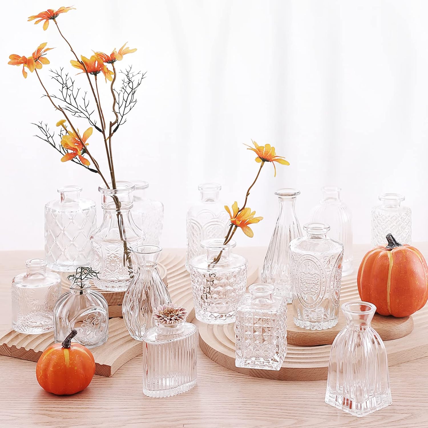 Glass Bud Vase Pcs / Clear / Set of 32