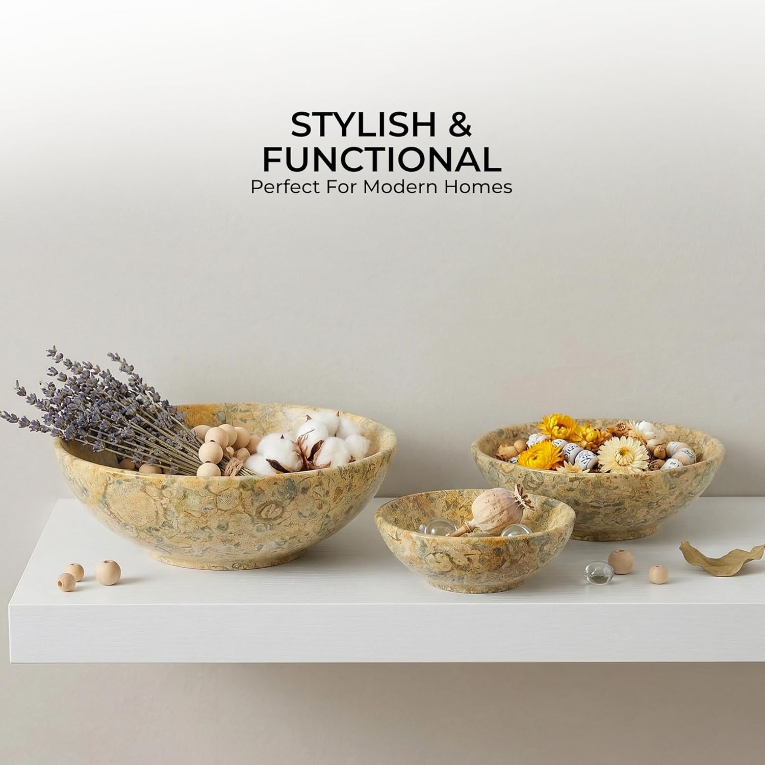 Ring Holder & Food Bowl for Snacks / Coral - 4", 5" & 6" Inch / 6 Inch / Set of 3