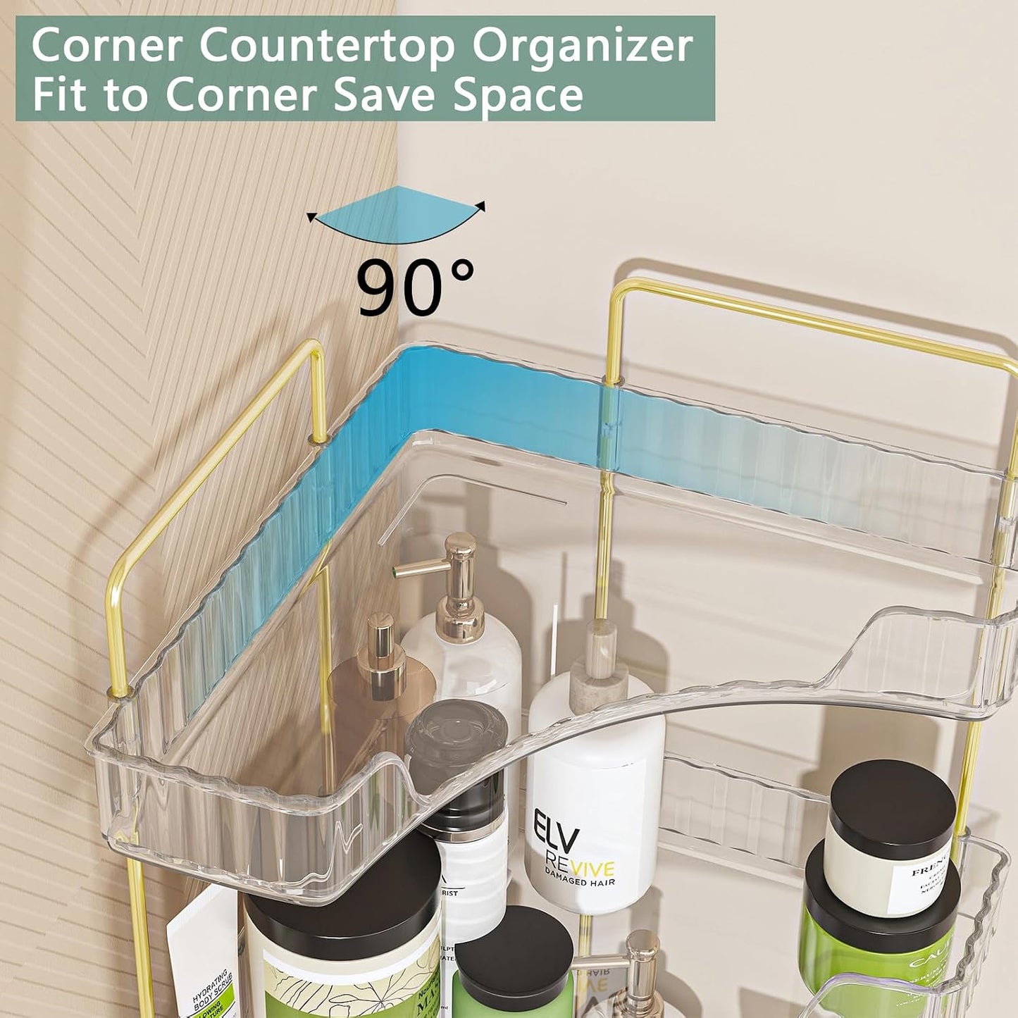 Webetop Corner Bathroom Organizer, 3 Tier Storage for Countertop | Multi Level Storage, Compact Design, Beauty