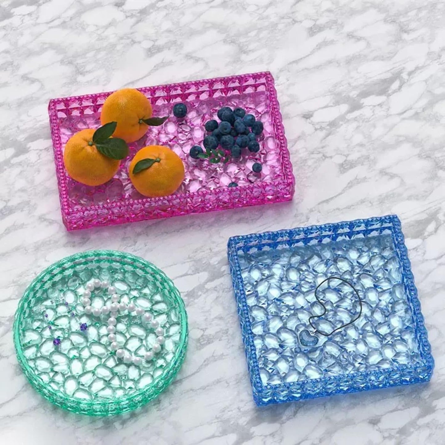 Diamond Silicone Resin Tray Mold / Set of 3