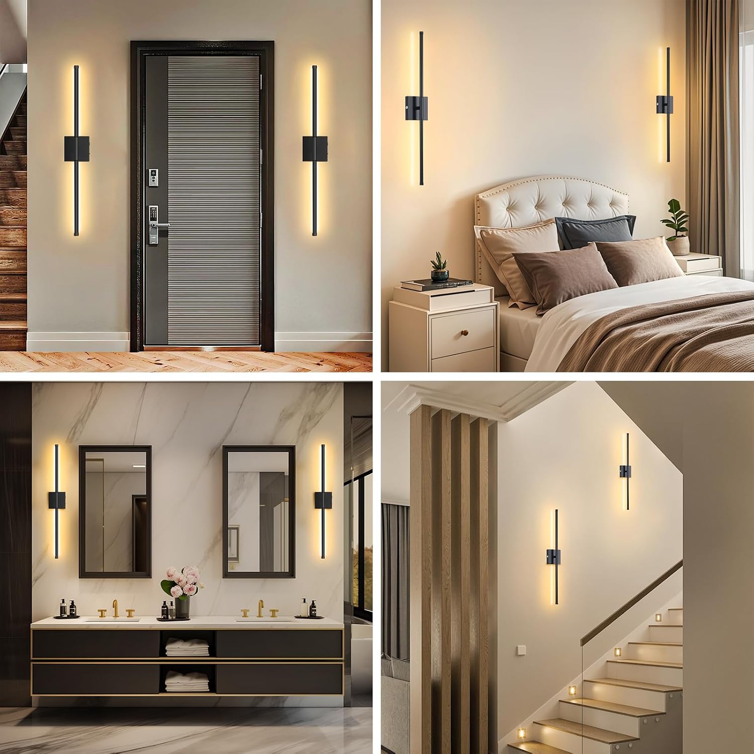 Battery Operated Wall Sconce Set of 2, Wall Sconces 3000K-6000K Dimmable Rechargeable Wall Sconce with Remote Control