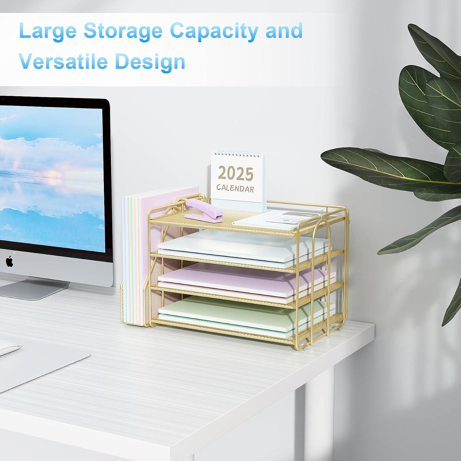 Spacrea Desk Organizers and Accessories, Paper Organizer for Desk with File organizer, Desk Accessories & Workspace