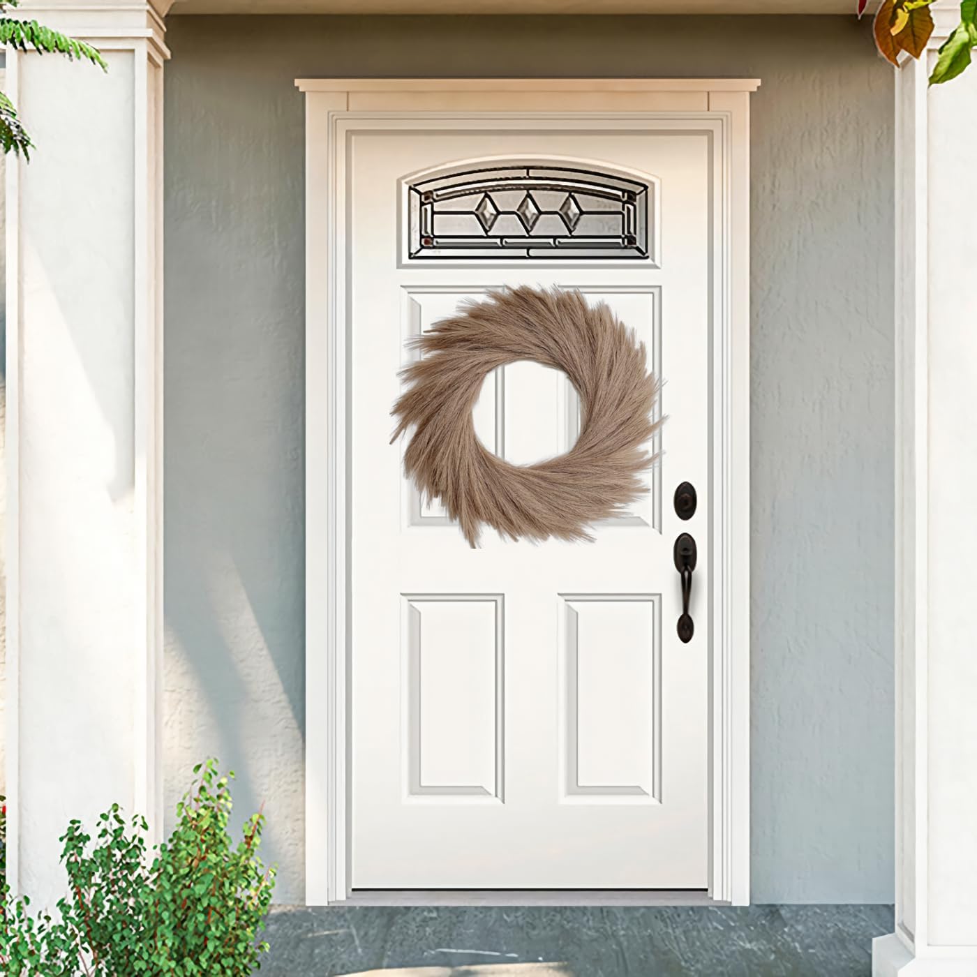 27'' Artificial Pampas Grass Wreath / Brown