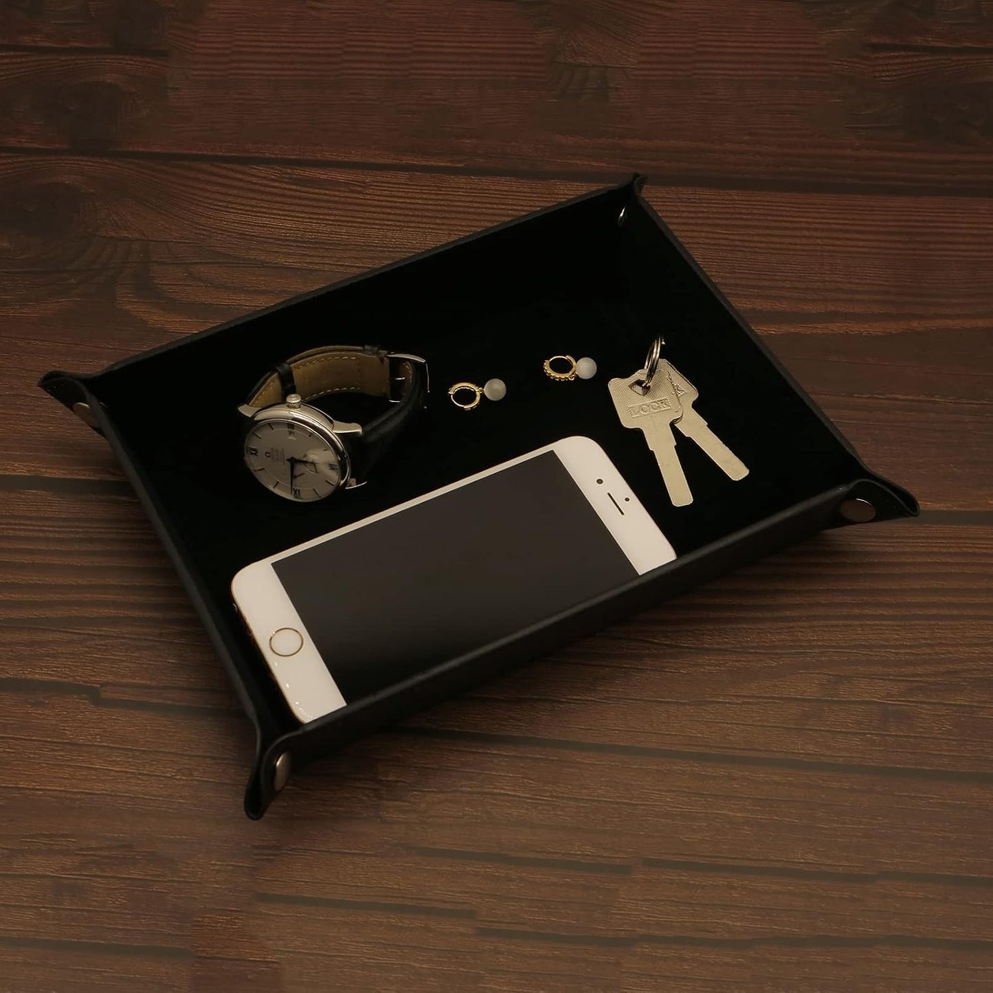 Valet Organizer / Catchall Tray for Jewelry / Black