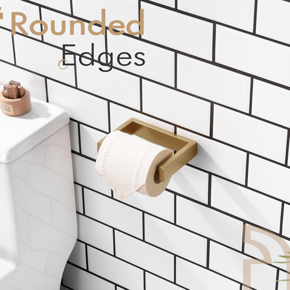 KOKOSIRI Toilet Paper Holder Spring Loaded Bathroom Toilet Roll Holder Wall Mount Champagne Bronze Stainless Steel