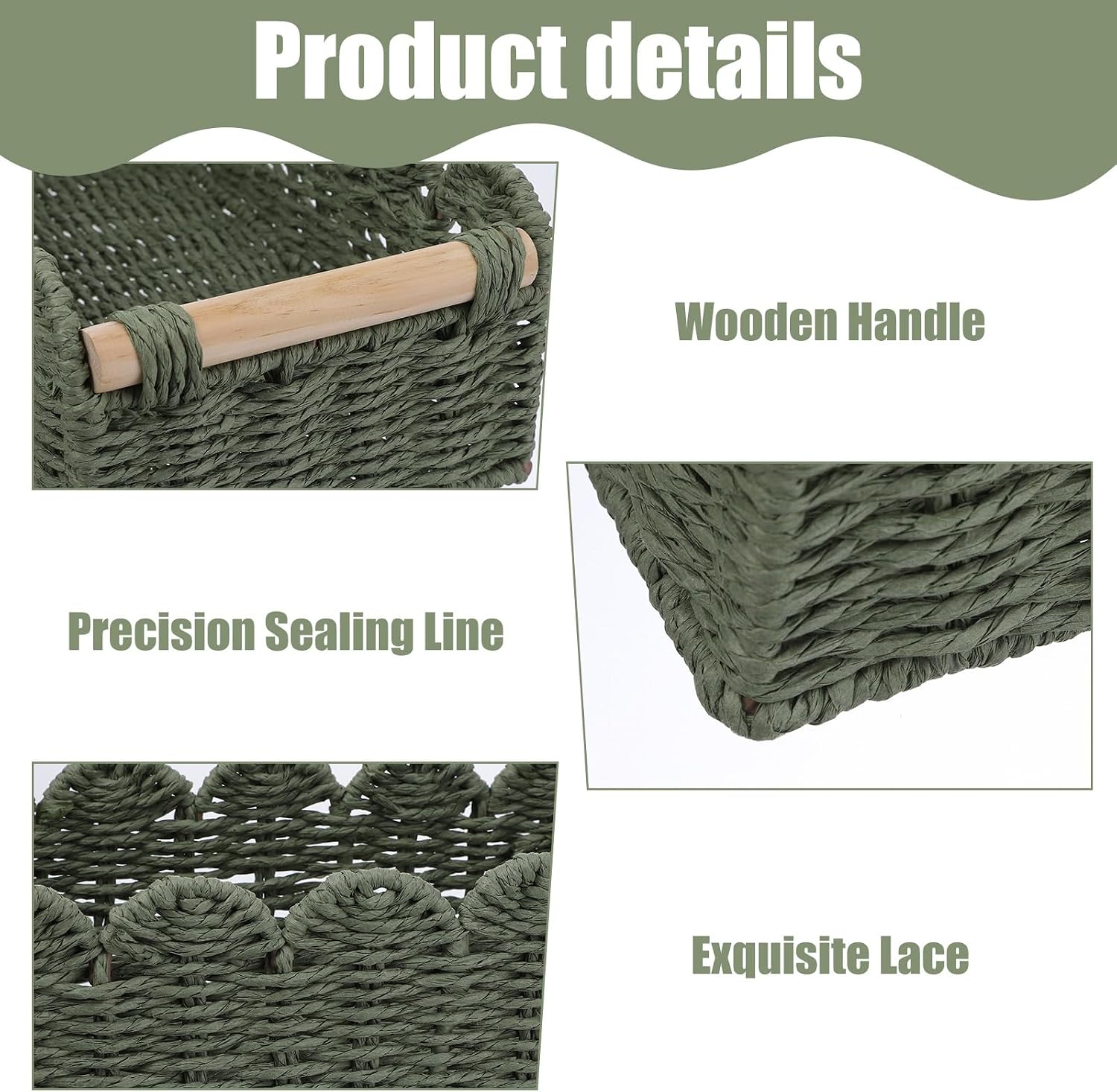 Wicker Baskets / 2 Sizes Toilet Paper Storage Basket Scalloped Basket / Set of 2