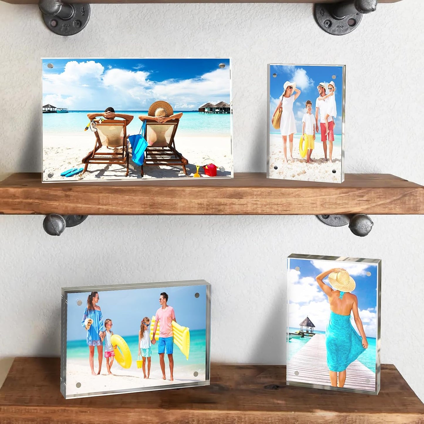 4x6 Inch Acrylic Picture Frame 5 Pack, 10+10mm Magnetic Photo Frame | High-clarity Acrylic, for 4x6 Pictures