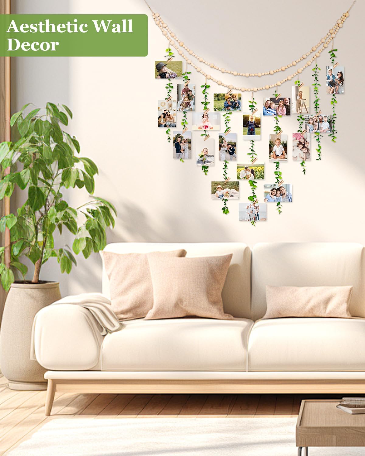 Wooden Beads Garland / Boho Wall Decor
