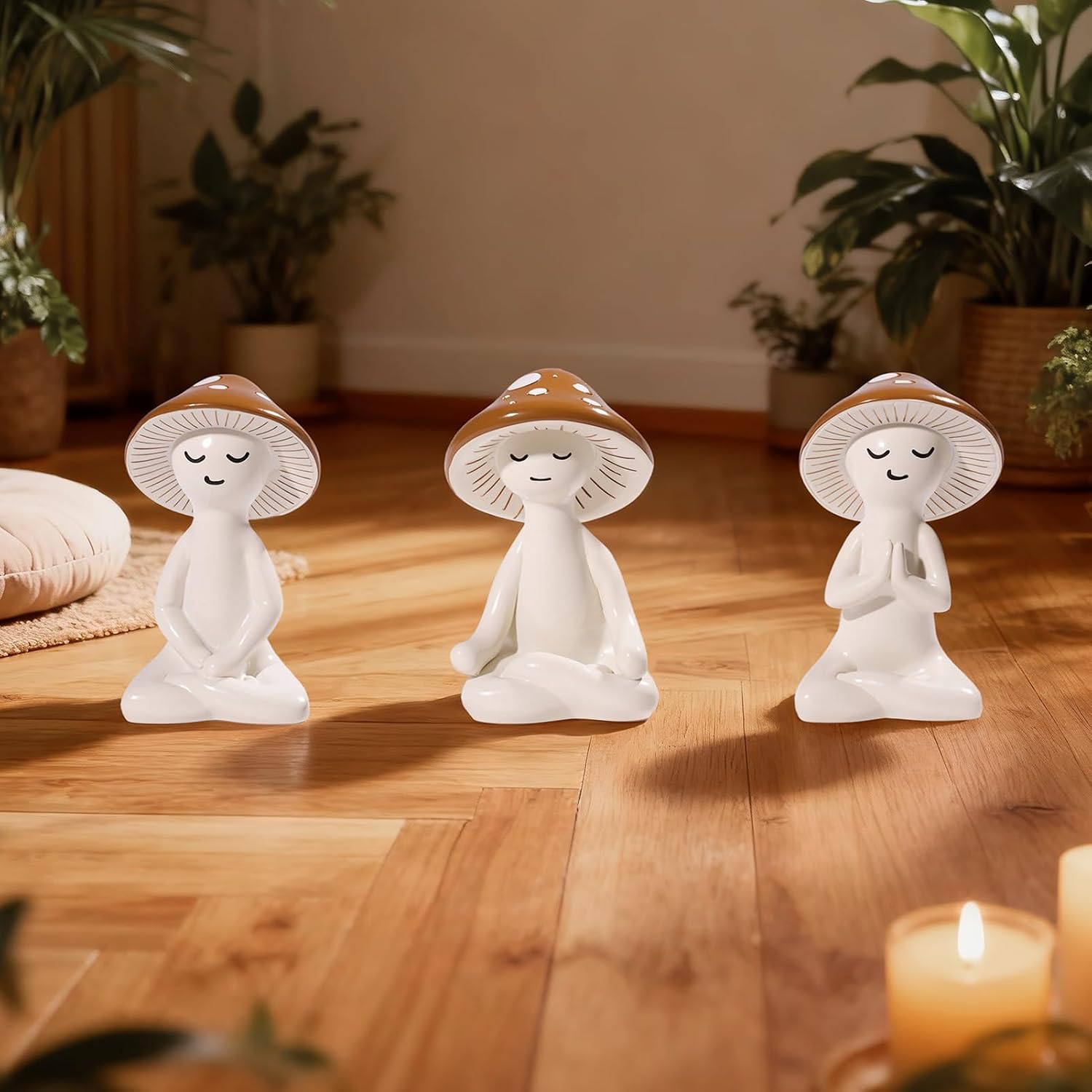 Meditation Mushroom Statue / Set of 3