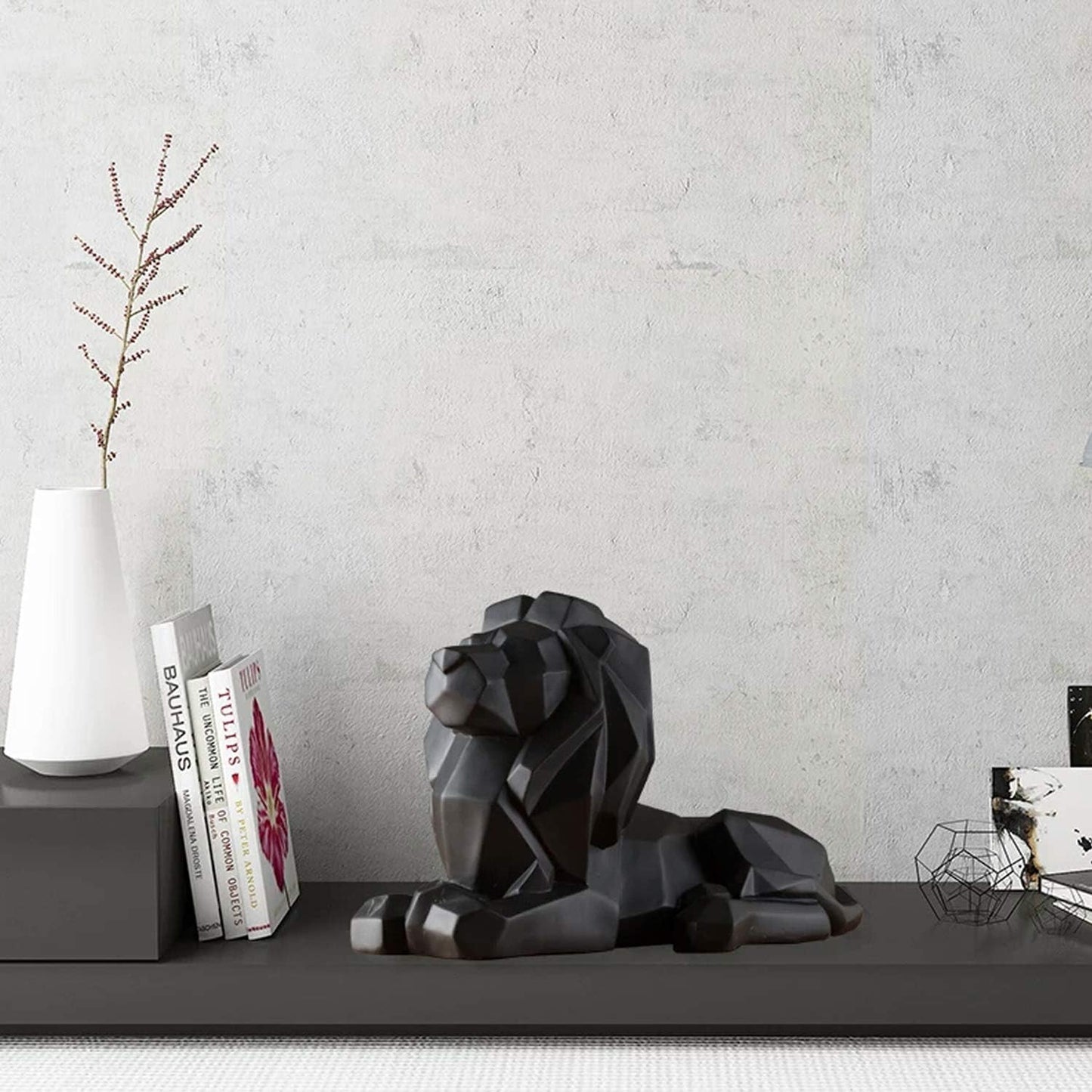 Abstract Statues Hand Craved Animal Resin Sculpture Modern Home Decoration Black / Lion / Black Lion