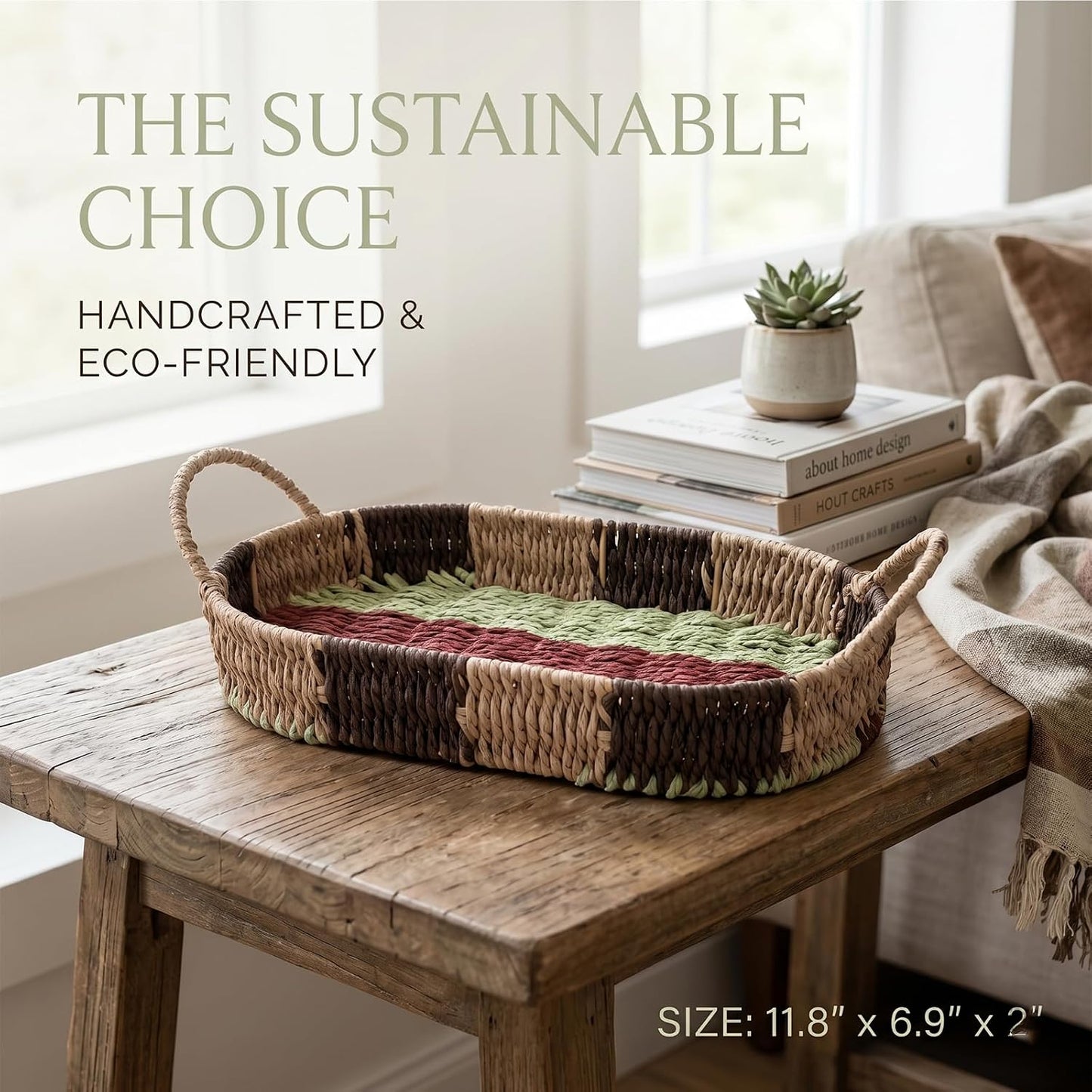 Handmade Paper Rope Basket / 12*7*2inch